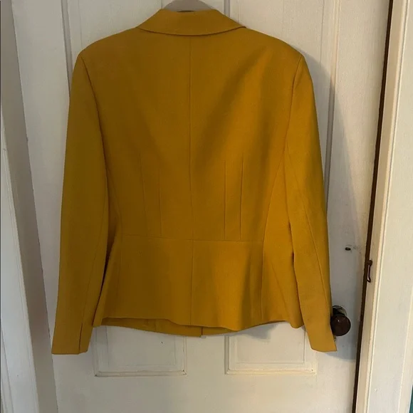 Le Suit Mustard Yellow Fully Lined Blazer for Women - Picture 2 of 4